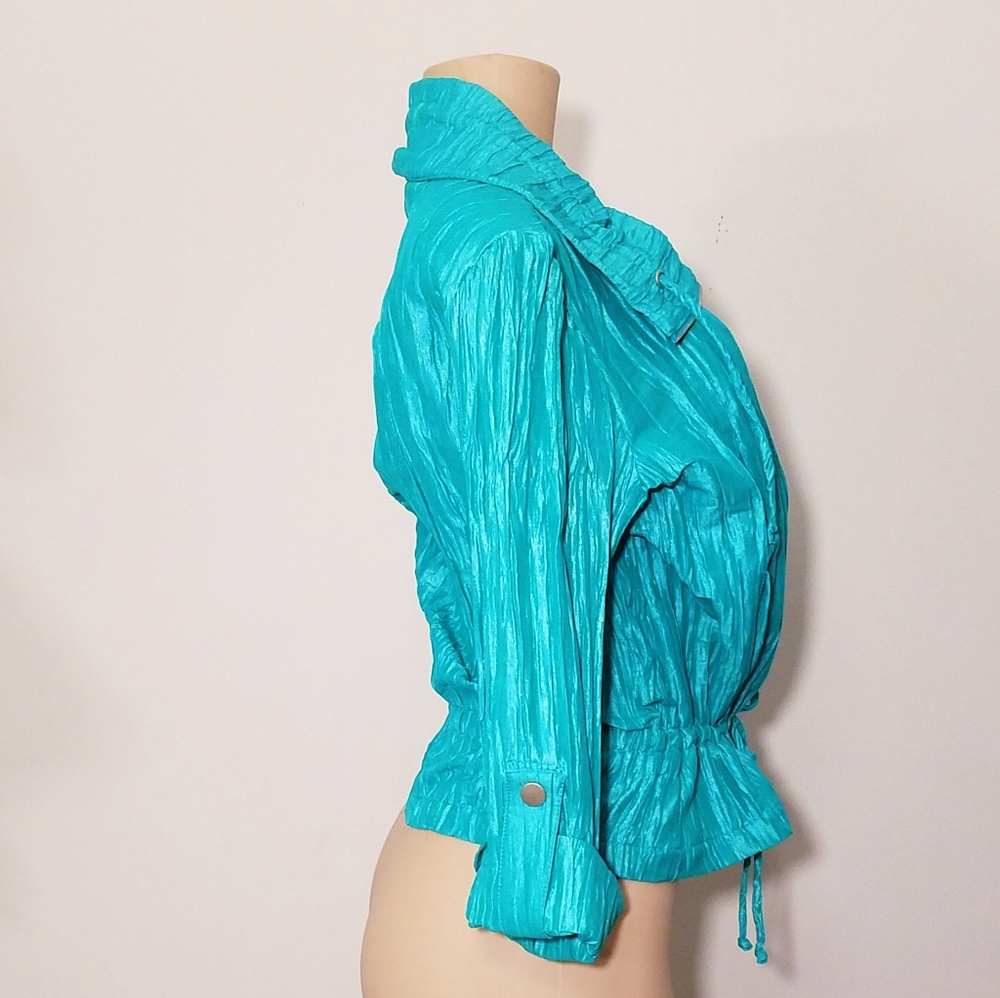 Ruby Road Turquoise Metallic Blue Windbreaker .8 - image 2